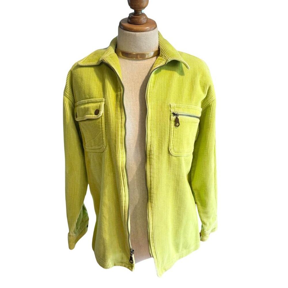 Vintage Y2K Rafaella Chartreuse/Green Corduroy Jacket